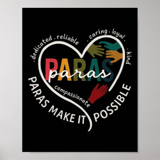 Para Heart Hilfslehrer Paraeducator Poster