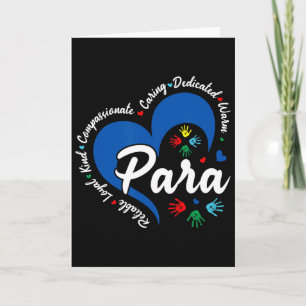 Para Heart Lehrer Paraprofessioneller Schulschätzu Karte