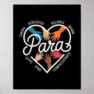 Para Heart Paraprofessional Teacher Paraeducator _ Poster
