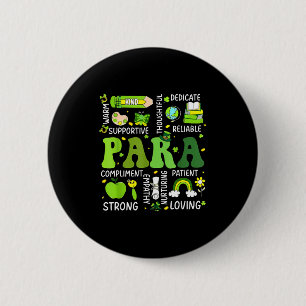 Para-Lehrer St. Patricks Day Paraprofessional Button
