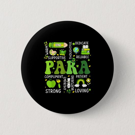 Para-Lehrer St. Patricks Day Paraprofessional Button (Vorderseite)