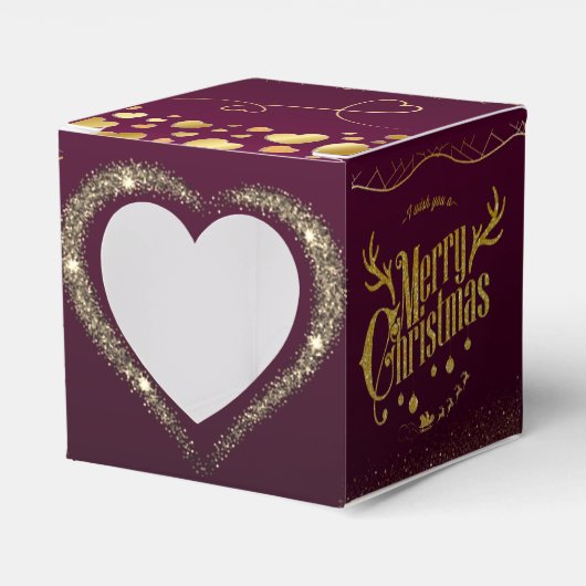 para navidad con corazón brillante color cereza geschenkschachtel (Vorderseite)