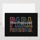 Para Paraprofessional Paraeducator erster Tag zurü Einladung (Vorne/Hinten)