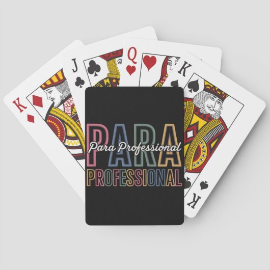 Para Paraprofessional Paraeducator erster Tag zurü Spielkarten (Rückseite)