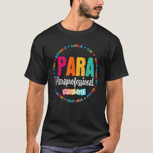 Para Paraprofessional Squad Lehrerin Assis T-Shirt (Vorderseite)
