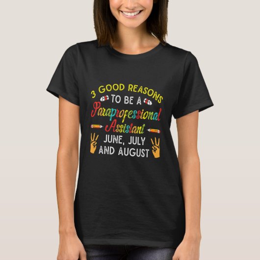 Para Paraprofessioneller Assistent Paraeducator T-Shirt (Vorderseite)