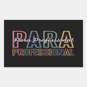 Para Paraprofessioneller Paraeducator Erster Tag z Rechteckiger Aufkleber