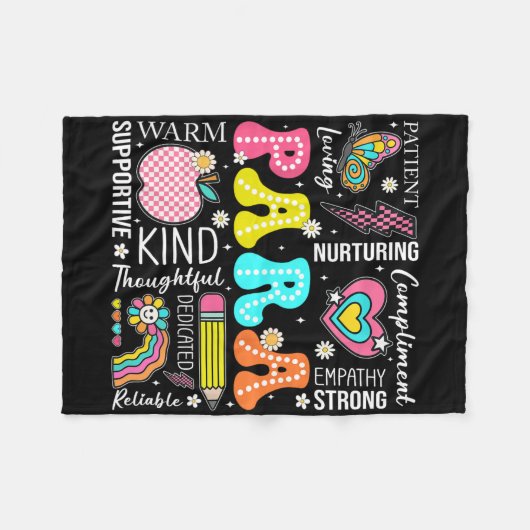 Para Professional Educator 1st Day Of Back To Scho Fleecedecke (Vorderseite (Horizontal))