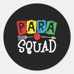 Para Squad School Paraprofessional Team Runder Aufkleber