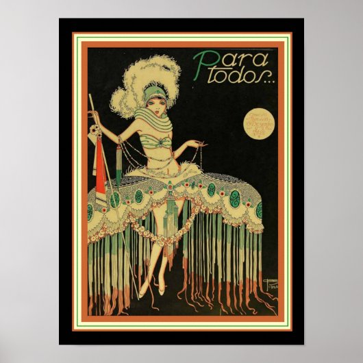 Para Todos Art Deco Poster 12 x 16 (Vorne)