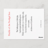 Parabel der Prodigal Son Prayer Card Postkarte (Rückseite)