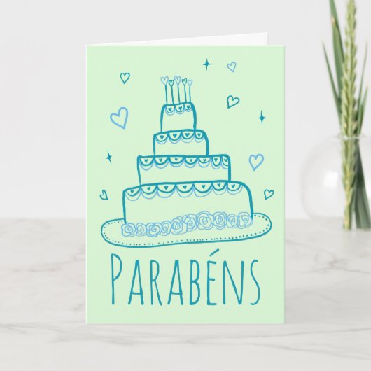 Parabens de Noivado Casamento Bolo de Noiva Belo Karte (Vorderseite)