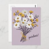 Parabens GRATULATIONS Daisy Bouquet Custom Postkarte (Vorne/Hinten)