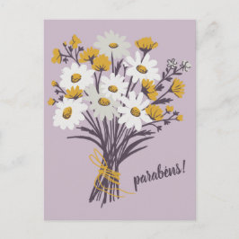 Parabens GRATULATIONS Daisy Bouquet Custom Postkarte