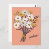 Parabens GRATULATIONS Daisy Bouquet Custom Postkarte (Vorne/Hinten)