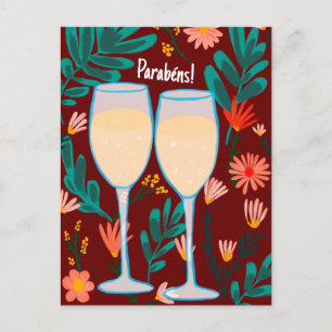 Parabens Sparkling Wine Champagner Glückwunsch Postkarte