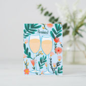 Parabens Sparkling Wine Champagner Glückwunsch Postkarte (Stehend Vorderseite)