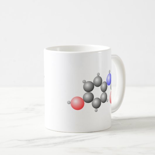 Paracetamol-Molekül Kaffeetasse (VorderseiteRechts)