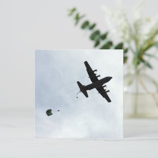 Parachute Drop EC-130H Compass Call Einladung (Stehend Vorderseite)