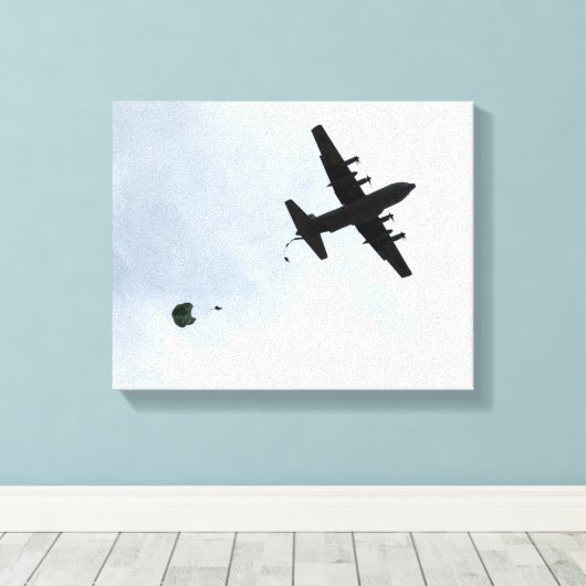 Parachute Drop EC-130H Compass Call Leinwanddruck (Insitu (Holzboden))