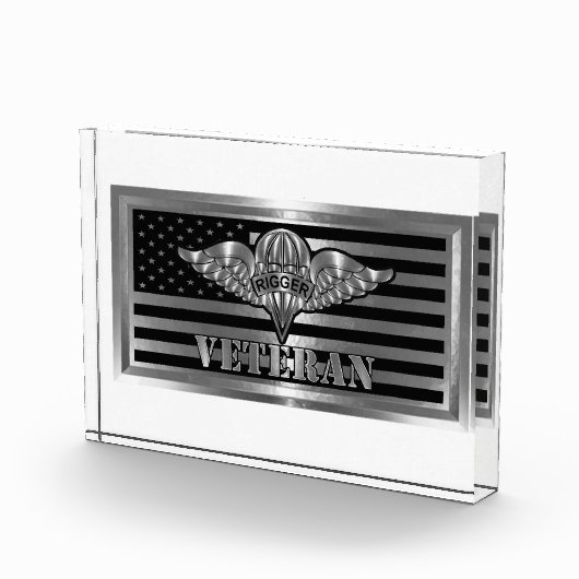 Parachute Rigger Veteran Flag Fotoblock (Rechts)