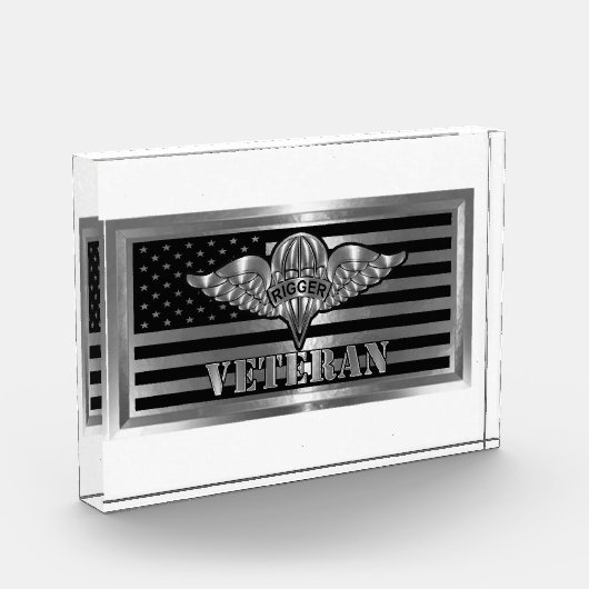 Parachute Rigger Veteran Flag Fotoblock (Links)