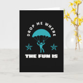 Parachute Skydiving Jump Funny Quote Karte (Gelbe Blume)