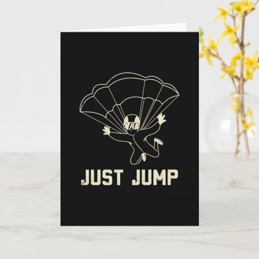 Parachuting Just Jump Karte (Gelbe Blume)