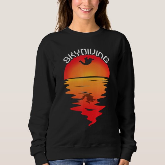 Parachuting Skydiving Vintage Sunset Skydiver Para Sweatshirt (Vorderseite)