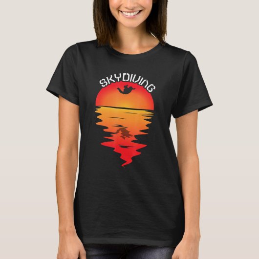 Parachuting Skydiving Vintage Sunset Skydiver Para T-Shirt (Vorderseite)