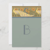 Parade Art Nouveau Peacock Bird - Einladung zur Ho (Rückseite)