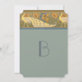 Parade Art Nouveau Peacock Bird - Einladung zur Ho (Rückseite)