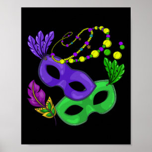 Parade Beads Karneval Massivholz Poster