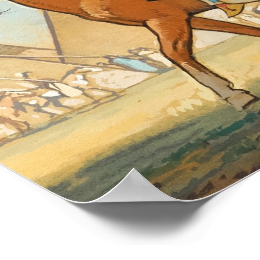 Parade der Krieger von Maynard Dixon Poster (Ecke)