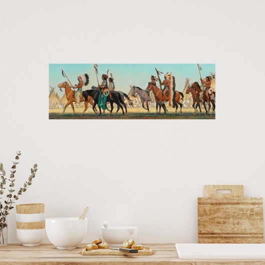 Parade der Krieger von Maynard Dixon Poster (Küche)