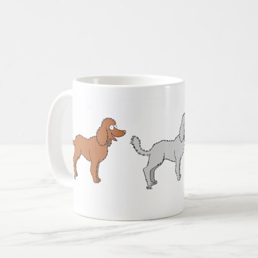 Parade der Poodles-Tasse Kaffeetasse (Vorderseite Links)