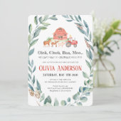 Parade Kinderdusche für Landtiere Einladung (Stehend Vorderseite)