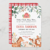 Parade Kinderdusche für Landtiere Einladung (Vorne/Hinten)