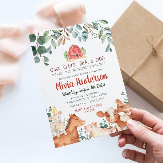 Parade Kinderdusche für Landtiere Einladung