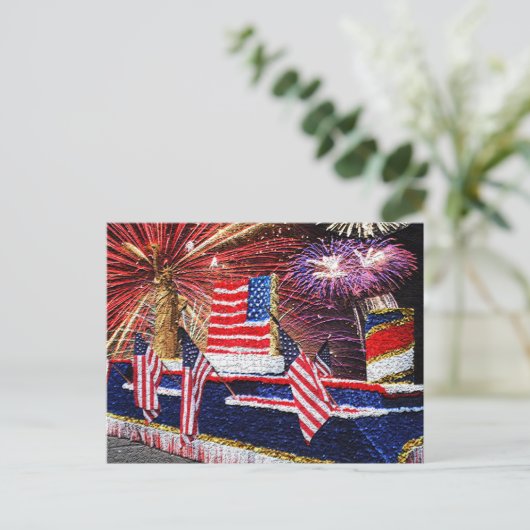 Parade mit Freiheitsseeflotte und Fahne Postkarte (Stehend Vorderseite)