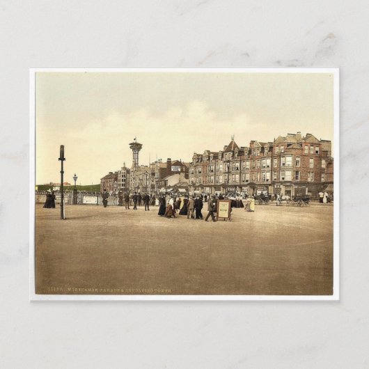 Parade und Turm, Morecambe, England rar Postkarte (Vorderseite)