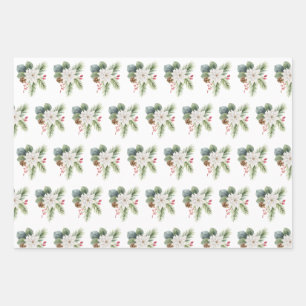 Parade von Poinsettias Wrapping Paper Geschenkpapier Set