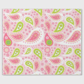 Parade von rosa Paisley Geschenkpapier (Flach)