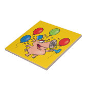 Paradefeier Party Schweinefleisch Cartoon Fliese (Seite)