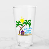 Paradies am Strand / Palmen Bäume Glas Tumbler (Vorderseite)