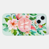 Paradies Blumenaquarell Monogramm Case-Mate iPhone Hülle (Rückseite (Horizontal))