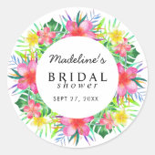 Paradies-Brautparty Runder Aufkleber (Vorderseite)