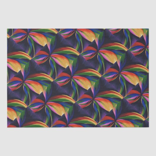 Paradies-bunter Regenbogen-abstrakte Blumen-Kunst Seidenpapier (Vorderseite)