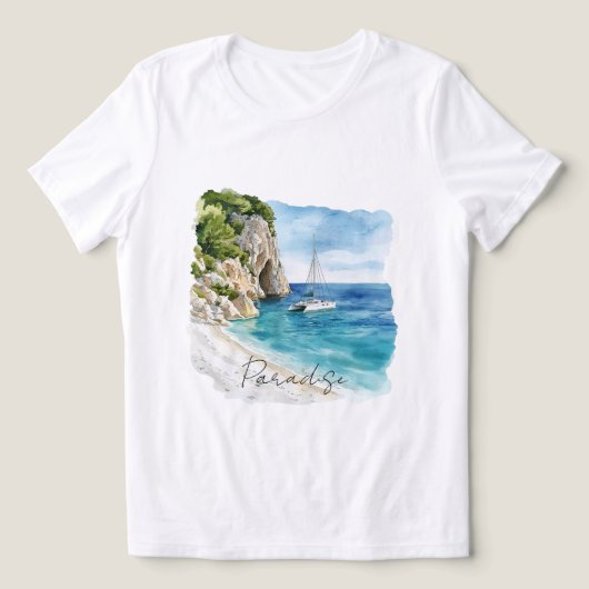 Paradies der Côte d'Azur Tri-Blend Shirt (Design Vorderseite)