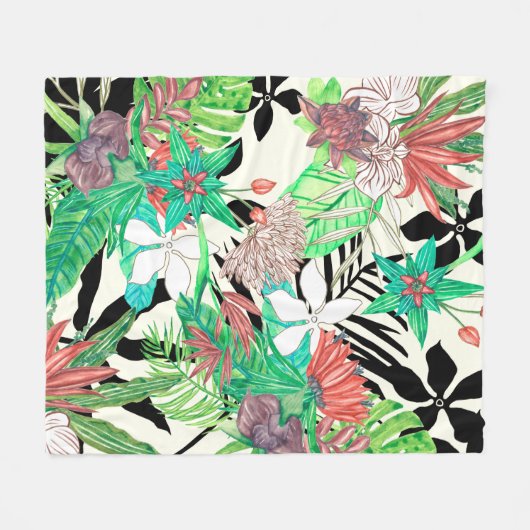 Paradies der Flora II Fleecedecke (Vorderseite (Horizontal))